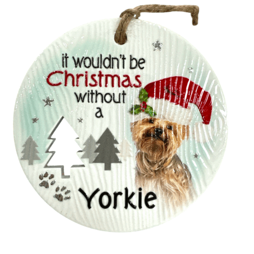 Xmas Plaque - Yorkie