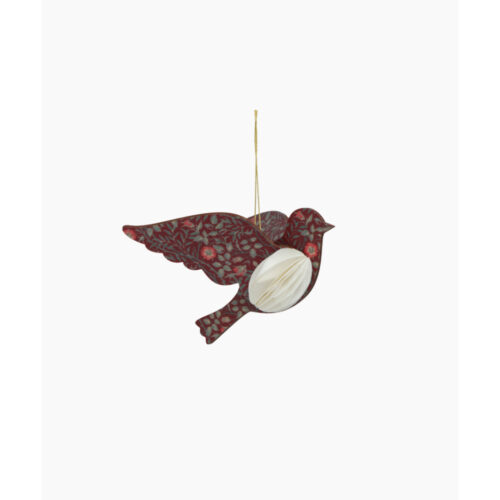 Vintage Pattern Hanging Bird Burgundy
