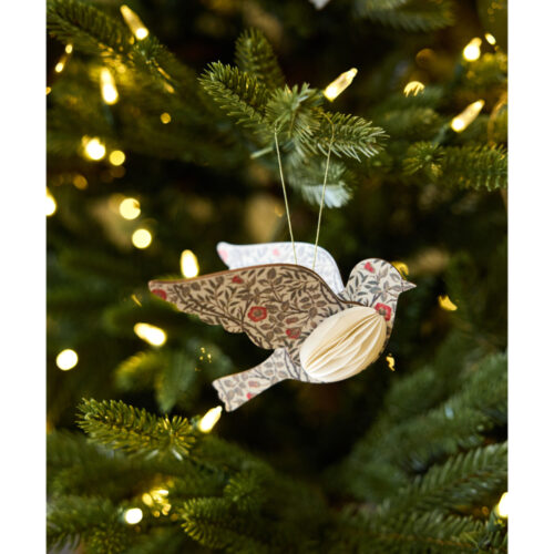 Vintage Pattern Hanging Bird Cream - Image 2