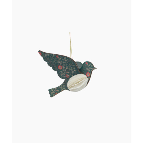 Vintage Pattern Hanging Bird Green