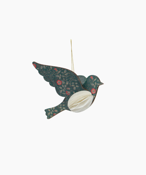 Vintage Pattern Hanging Bird Green
