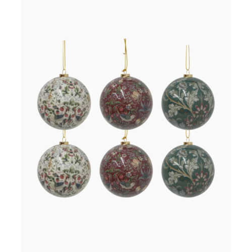 Bauble 6 Pk Vintage Pattern 3 Asst