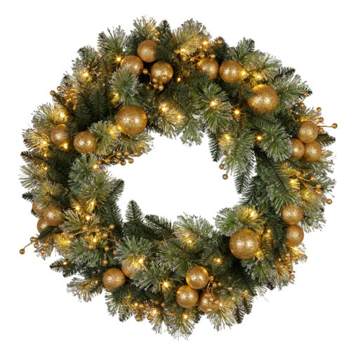 Wreath with Lights - Gold Collection