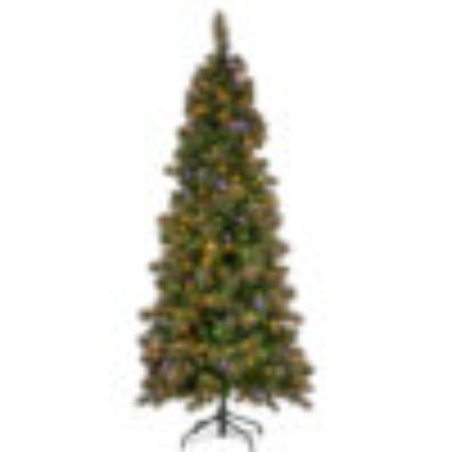 Glittery Gold Pine Christmas Tree, Lights 7.5cm Slim - Image 3