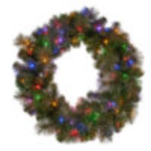 Wreath (Split in two) with Lights, Glittery Gold Pine - Image 3