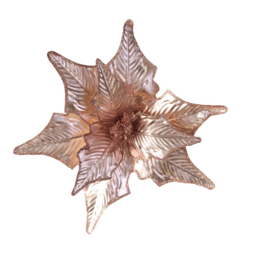 Poinsettia Clip On Shiny Pink