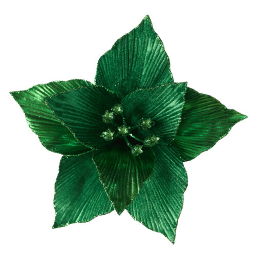 Poinsettia Clip On Bright Emerald