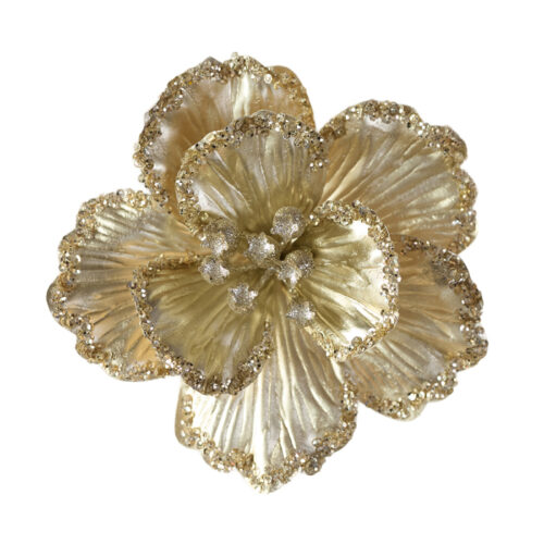 Magnolia Clip On Champagne Glitter Edge