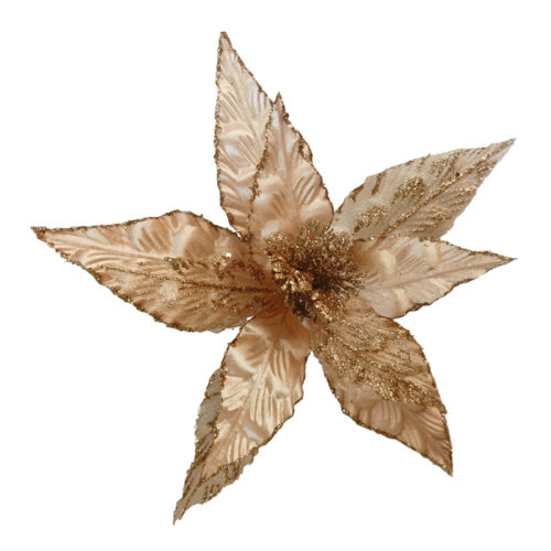Poinsettia Clip On Coral Crimp