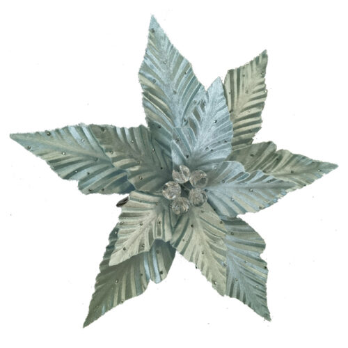 Poinsettia Clip On Tiffany Clear Centre