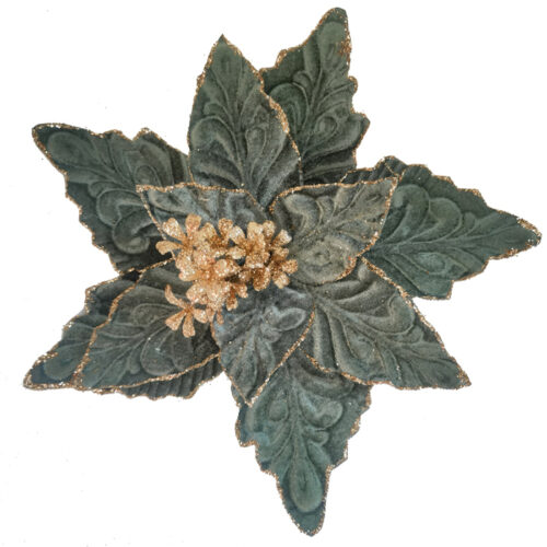 Poinsettia Clip On Peacock Copper Edge