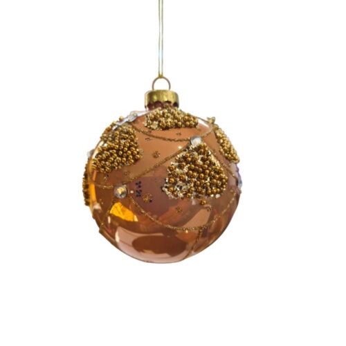 Bauble , Coral Gold Pattern, 3 Asst