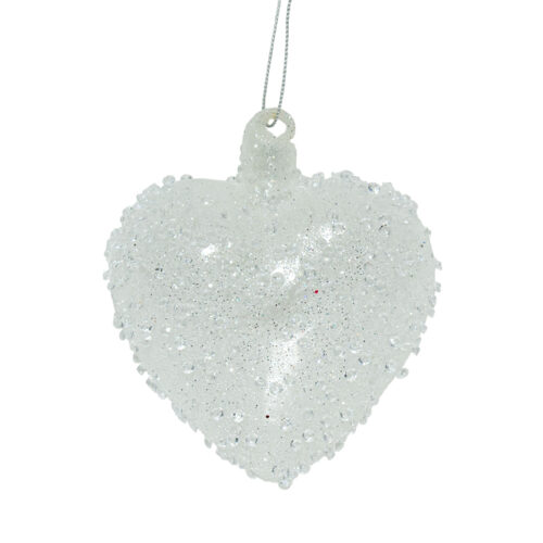 Heart Hanging Ornament Frosted Glass
