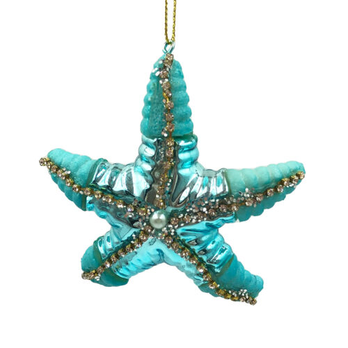 Starfish Hanging Ornament Teal