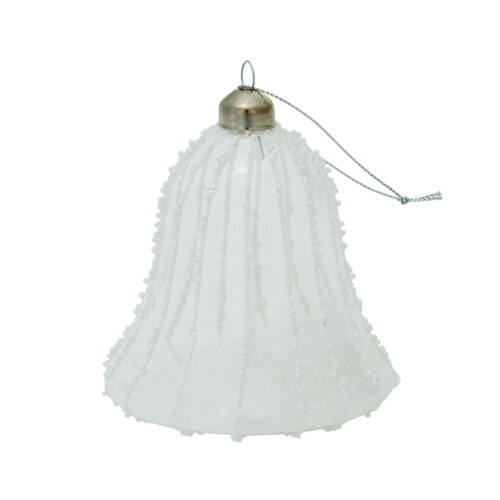Bell Hanging Ornament Frosted White