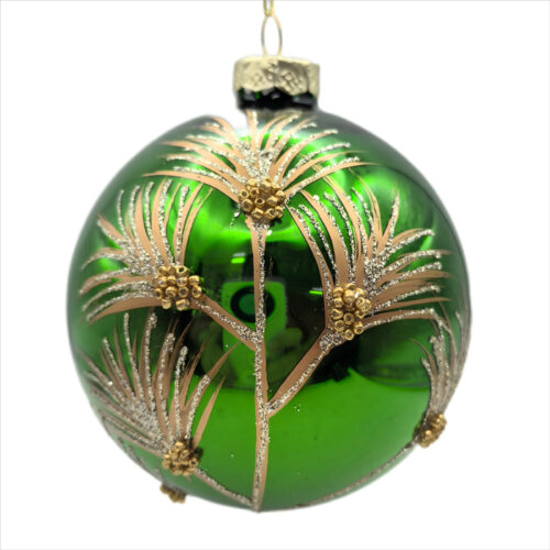 Bauble Emerald Gold Leaf