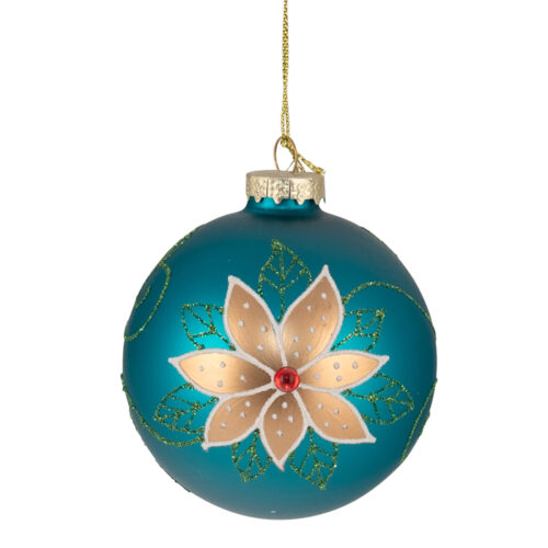 Bauble Green Gold Flower