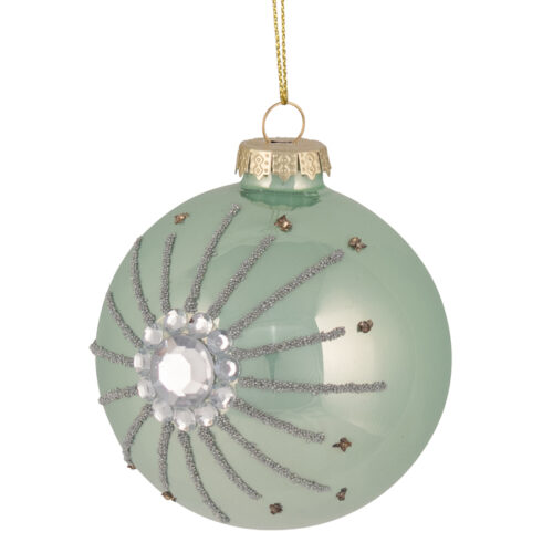 Bauble, Tiffany Blue with Starburst & Gem Decor