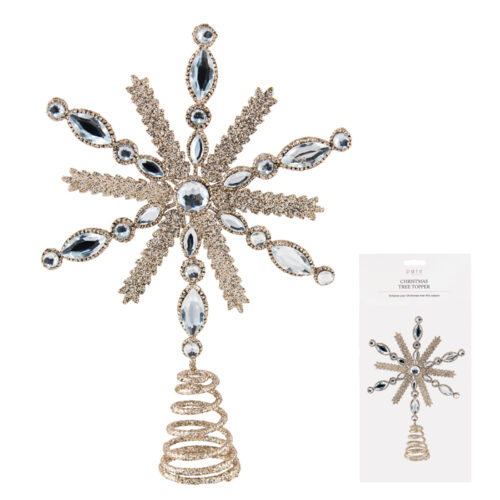 Jewelled Star Tree Topper Champagne