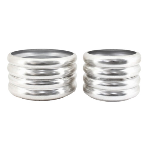 Ribbed Tree Pot Silver 2 Asst