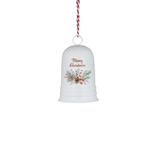 Merry Christmas Bell Hanging - White