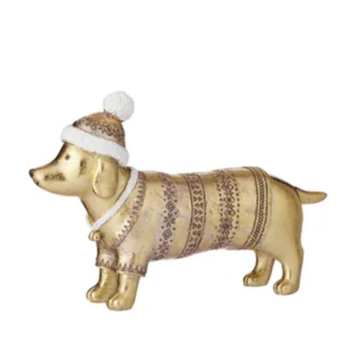 Puppy in Santa Hat - Gold