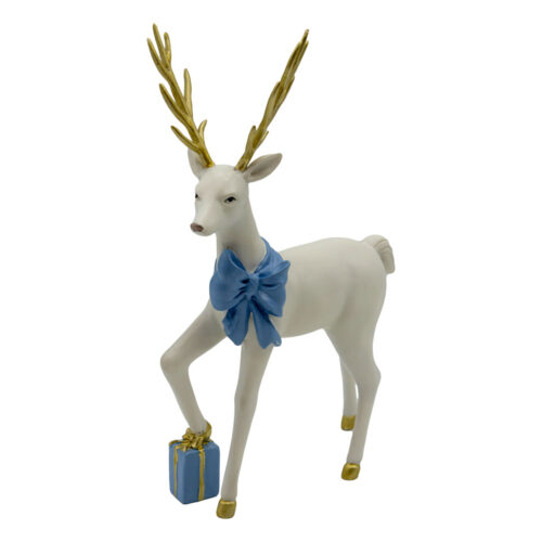 Deer Standing Blue/White