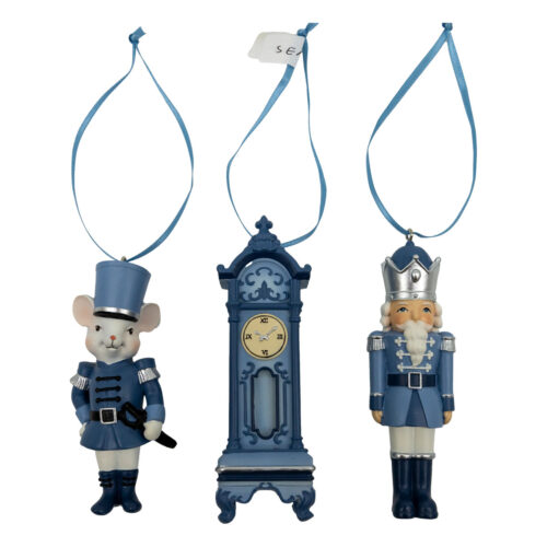 Blue/White Hanging Ornament 3 Asst