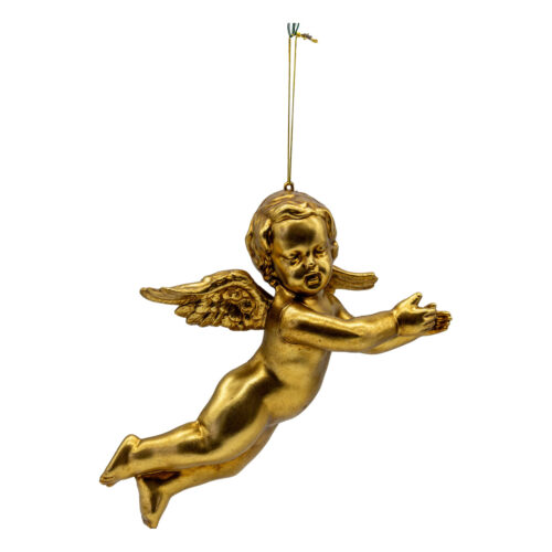 Cherub Hanging Ornament Left Gold