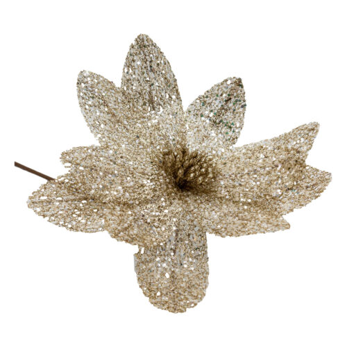 Flower on Stem Champagne Glitter