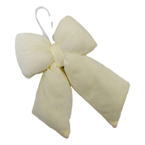 Velvet Bow Hanging Ornament Cream