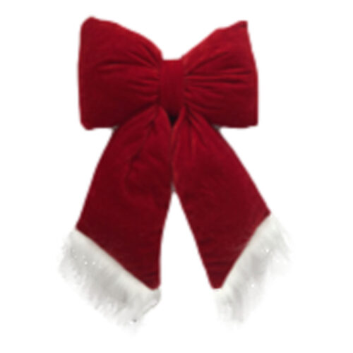 Velvet Bow with Fur Trim