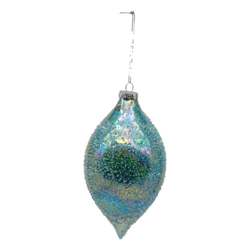 Bauble Crusted  Drop Blue