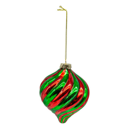 Bauble, Red & Green Swirl, Sultan
