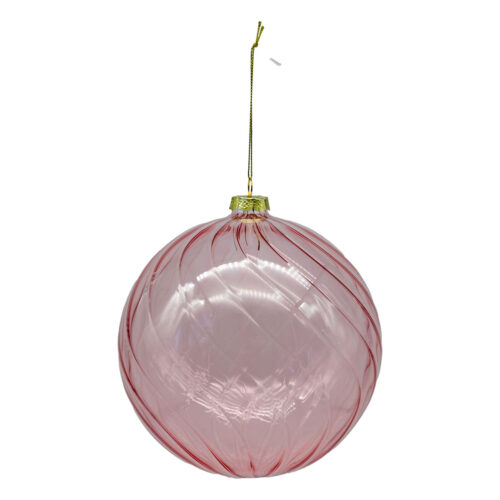 Bauble Transparent Swirl Pink