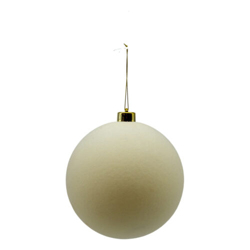 Bauble Velvet Ivory 15cm