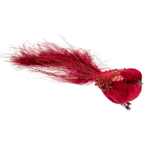 Bird Clip On Red Velvet