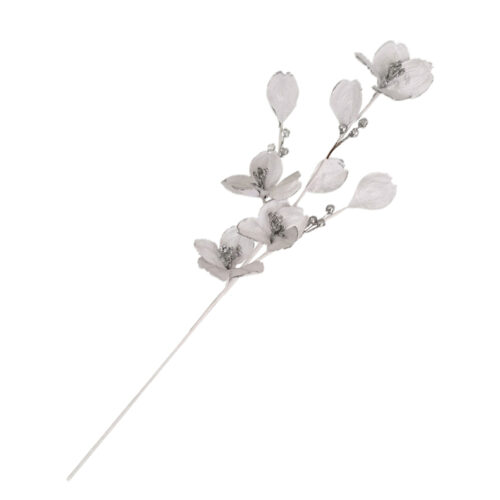 Petal Spray Velvet White Silver
