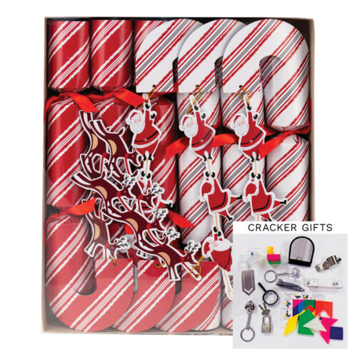 Bon Bons - 6 Red & White Candy Cane - Premium Crackers