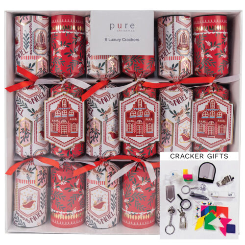 Bon Bons - Box of 6 Red & White House - Luxury Crackers