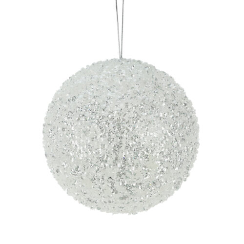 Bauble Beaded Sequin White Large