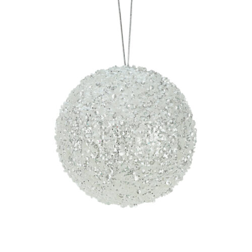 Bauble Beaded Sequin White Medium