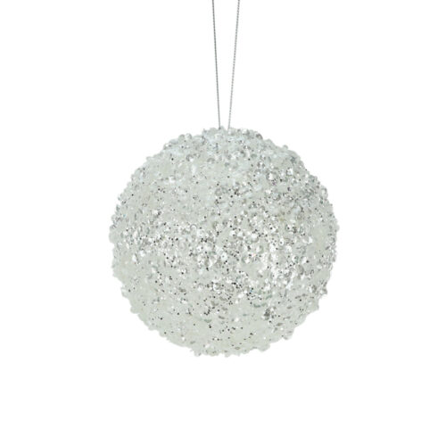 Bauble Beaded Sequin White Small