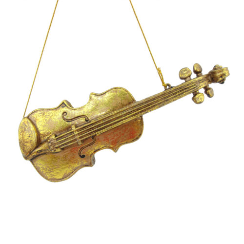 Violin Hanging Ornament Gold