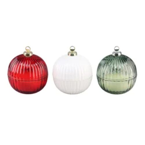 Bauble Shaped Candle Red,Green or White