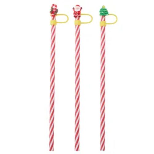 Stanley Straws with Caps Set of 3 Red/White