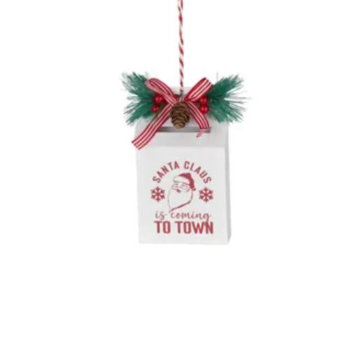 Santa's Mailbox Hanging Ornament White