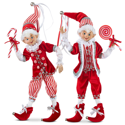 Make It Merry Peppermint Poseable Elf, 2 Ast