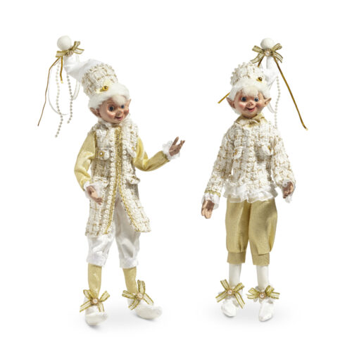 Champagne Wishes Posable Elves 2 Asst