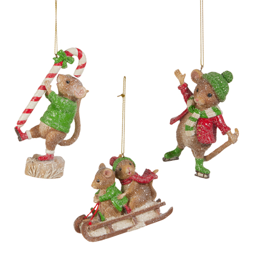 "Wonder & Joy" A Very Mouse Hanging Ornament 3 Asst